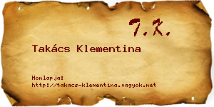 Takács Klementina névjegykártya