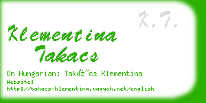 klementina takacs business card